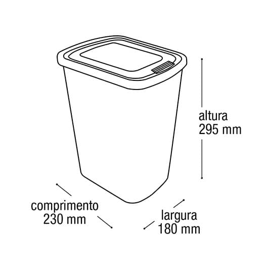 Lixeira Com Tampa Click Metalizado Label 25461 9Lt Arqplast