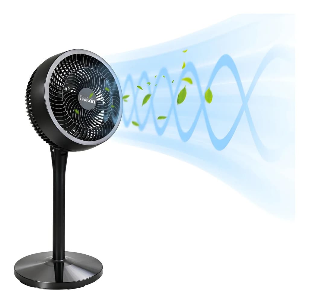 Ventilador com circulação de ar ajustável em três velocidades, baixo ruído de 60 Hz, ajuste de altura em três níveis