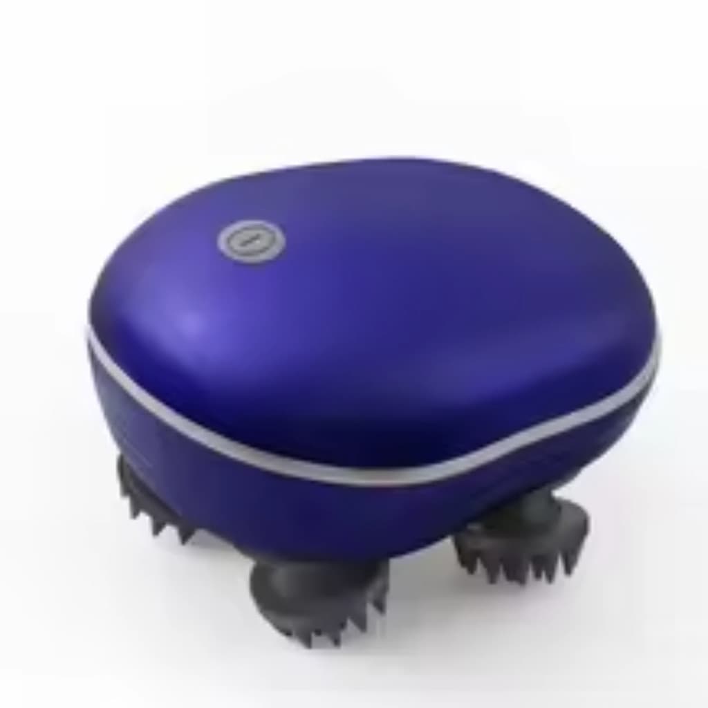 Massageador Elétrico Recarregável para Corpo e Cabeça 3 Velocidades com 4 Cabeças de Massagem Relaxamento Bivolt