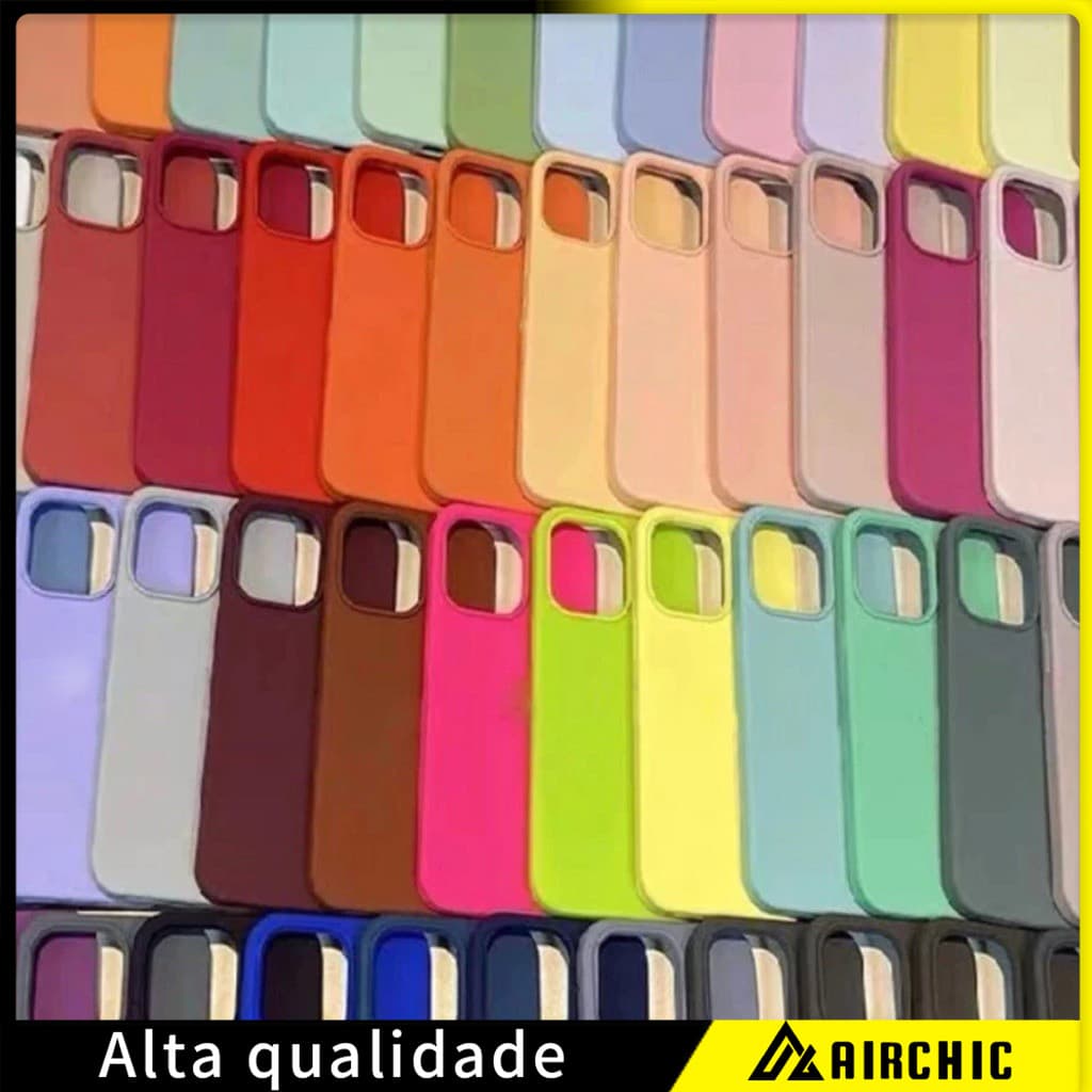 Capas Cor SortIdas Compatível Com Todos Para iphone 17-11 Pro Max Plus X XR XS Max
