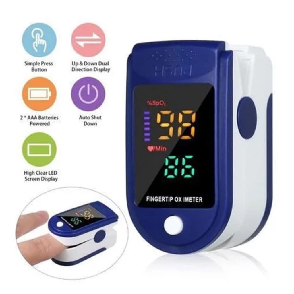 Oxímetro Digital de Pulso Portátil Dedo Medidor Oxigênio Saturação Frequência Cardíaca Monitor Saúde