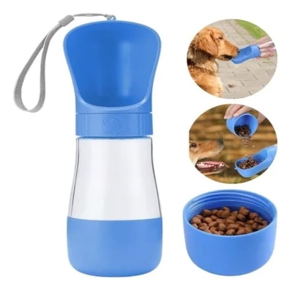 Garrafa Pet Portátil 2 em 1 – Bebedouro e Comedouro para Cachorro e Gato