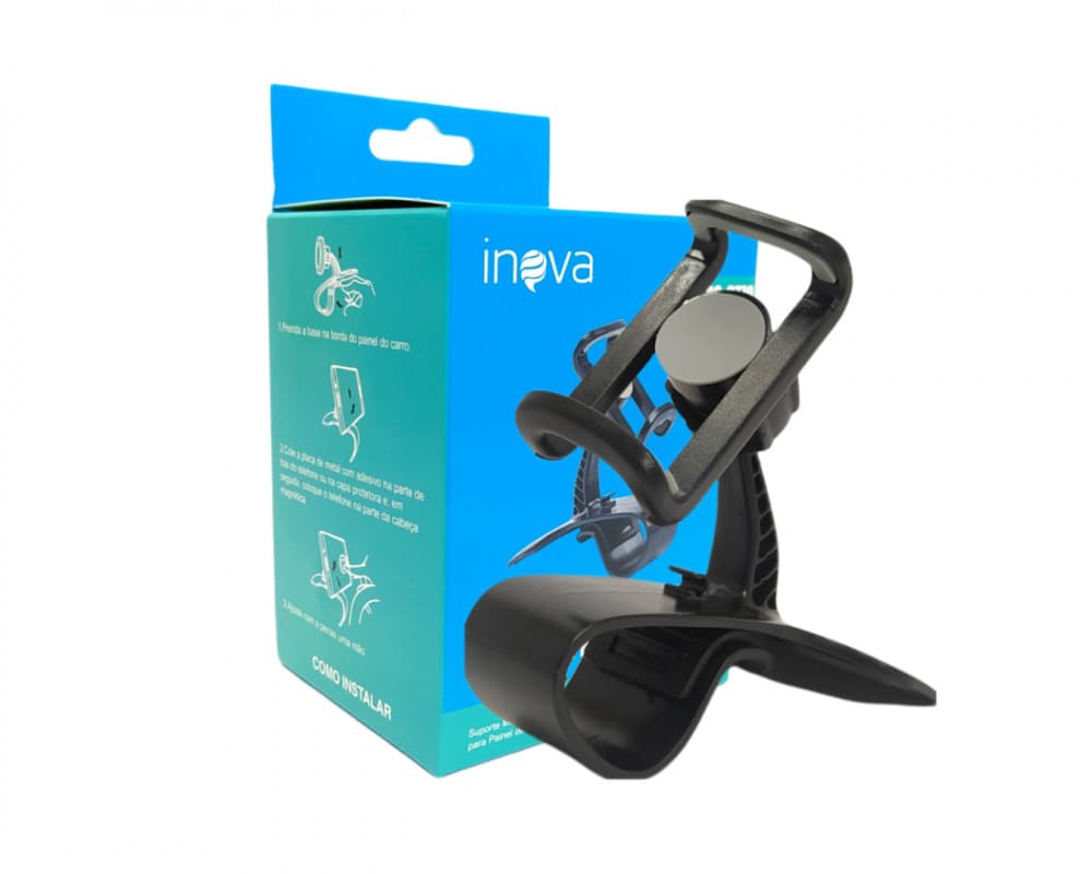 Suporte Veicular Universal para Celular com Imã Magnético e Encaixe Painel Inova SPO-8770