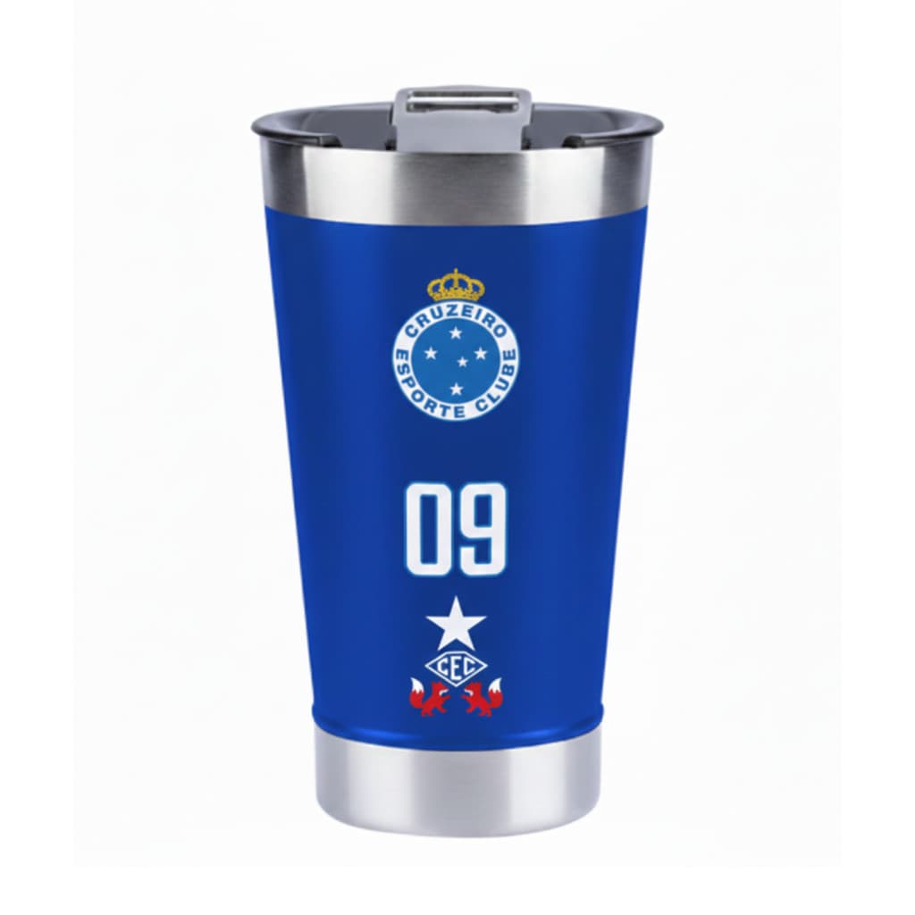 Copo Térmico Cruzeiro Personalizado com Nome e Número 473ml – Aço Inox