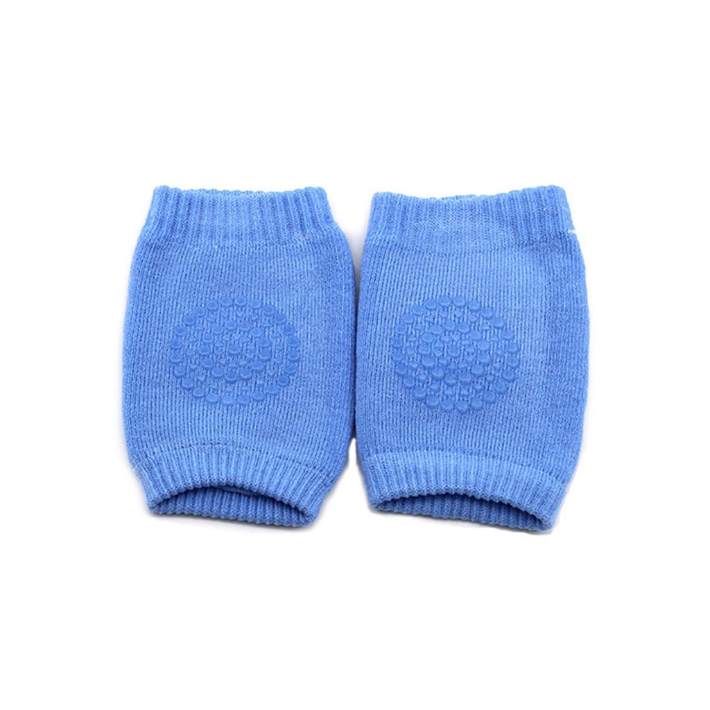 Joelheira Para Bebe Antiderrapante Macia Engatinhar Protetor Joelho Cor:Azul