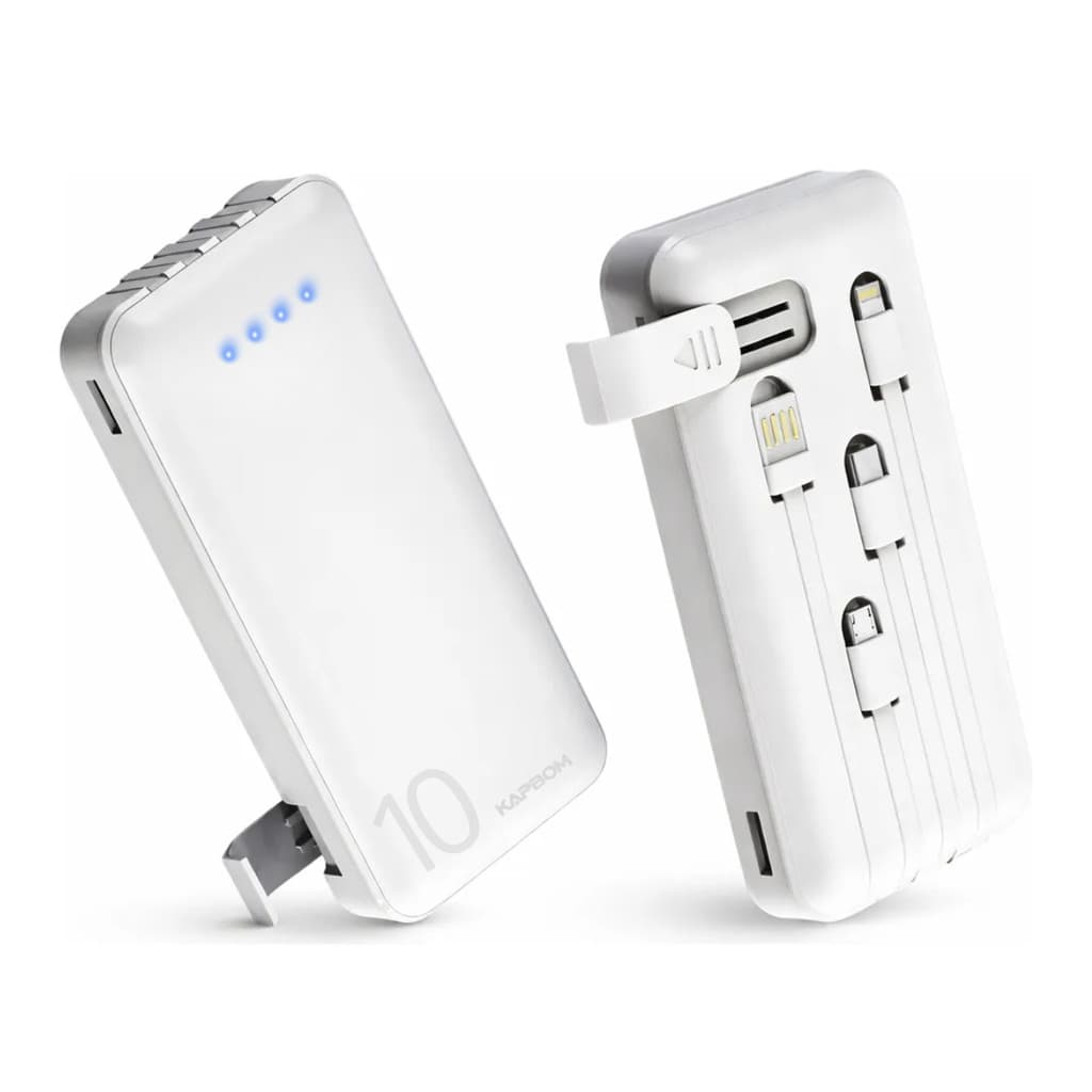 Carregador Portátil Power Bank 10000mAh c/ 04 Saídas USB / V8 / TIPO-C / Lightning Kapbom KA-966
