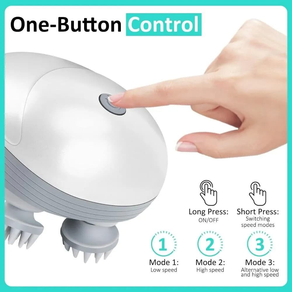 Massageador de Couro Cabeludo Elétrico para Massagem e Bem-Estar