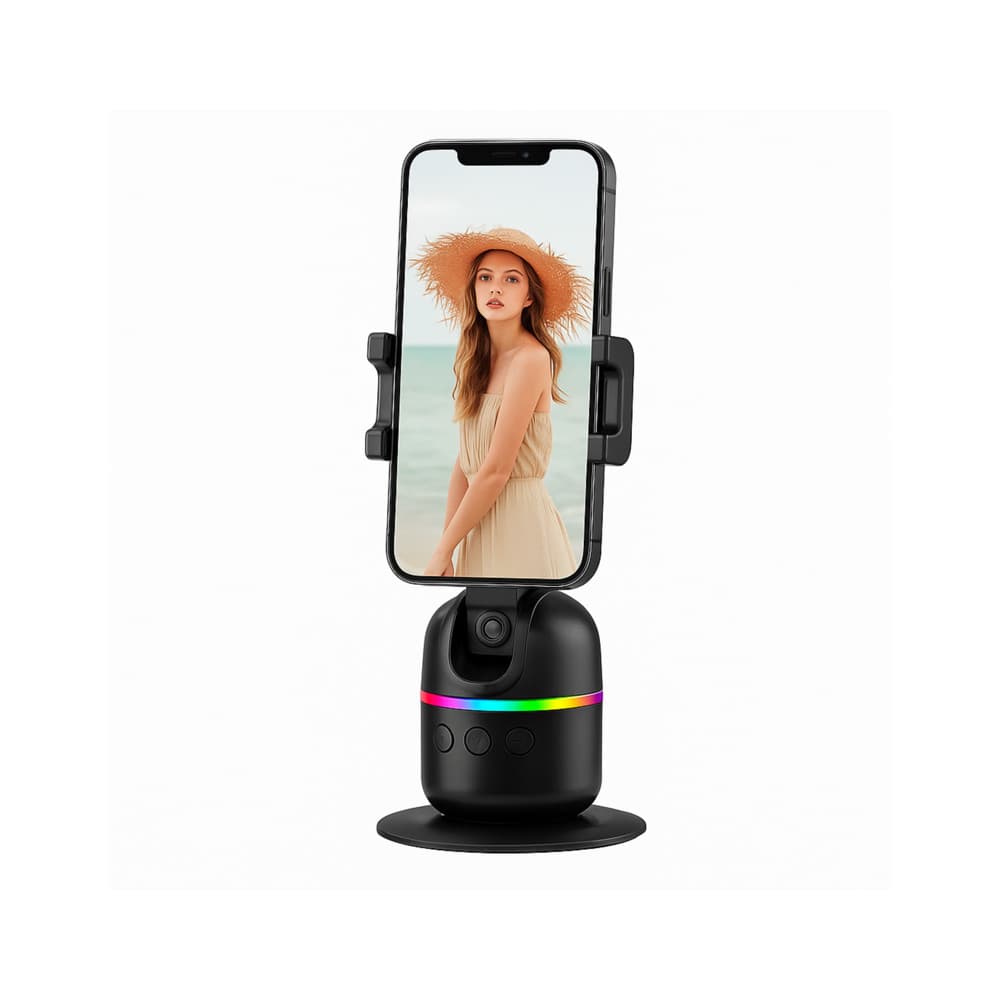 Gimbal Rastreador Facial 360° para Celular – Suporte Estabilizador Inteligente