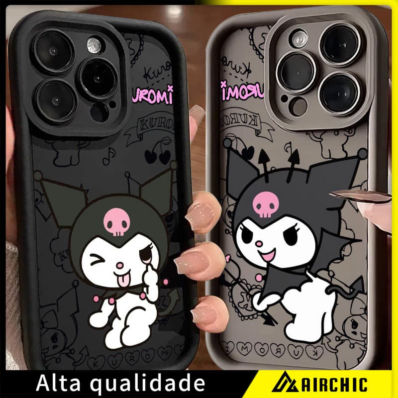Bonito Kuromi Dos Desenhos Animados Caso Para iPhone 16E 16 15 11 14 Pro Max Plus 12 13 Mini Silicone 16Pro 15Plus Capa