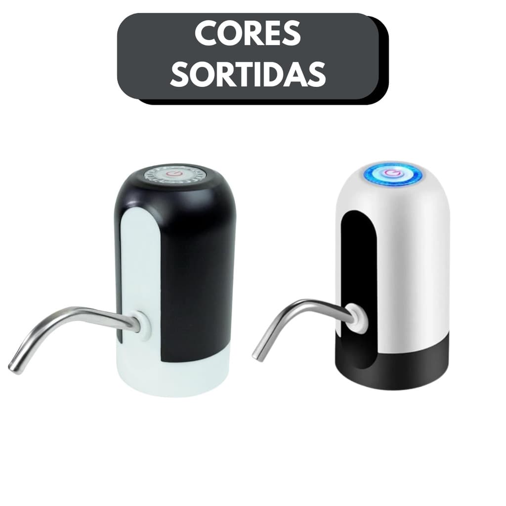 Bomba Dispenser de Água Elétrica Automática USB Bivolt | Para Galão 10L 20L Recarregável