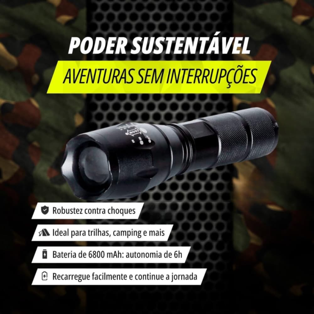 Lanterna Tática Portátil MINI a Pilha com Zoom