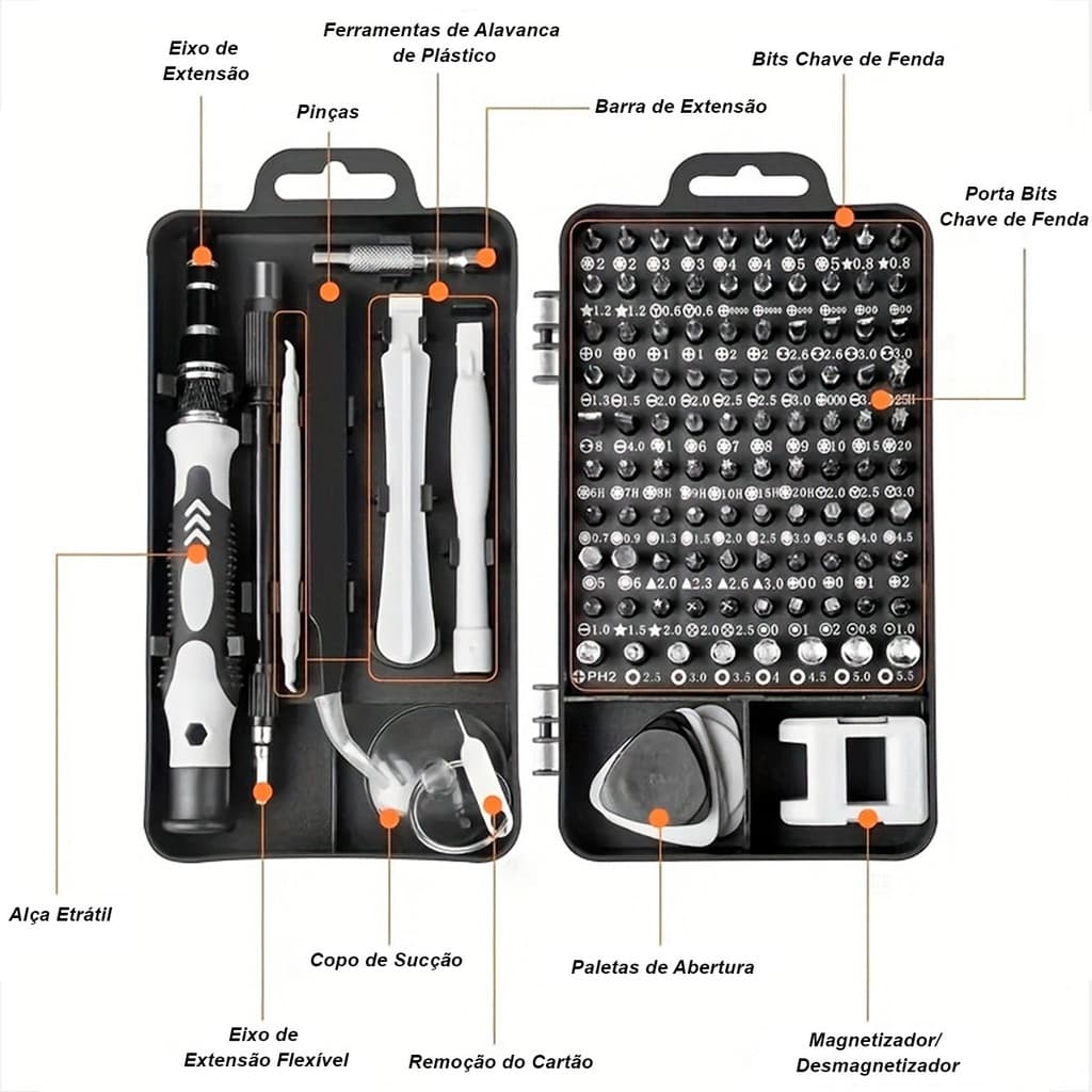 Kit Completo de Mini Chaves de Precisão: Ferramentas Indispensáveis para Reparos em Equipamentos Pequenos