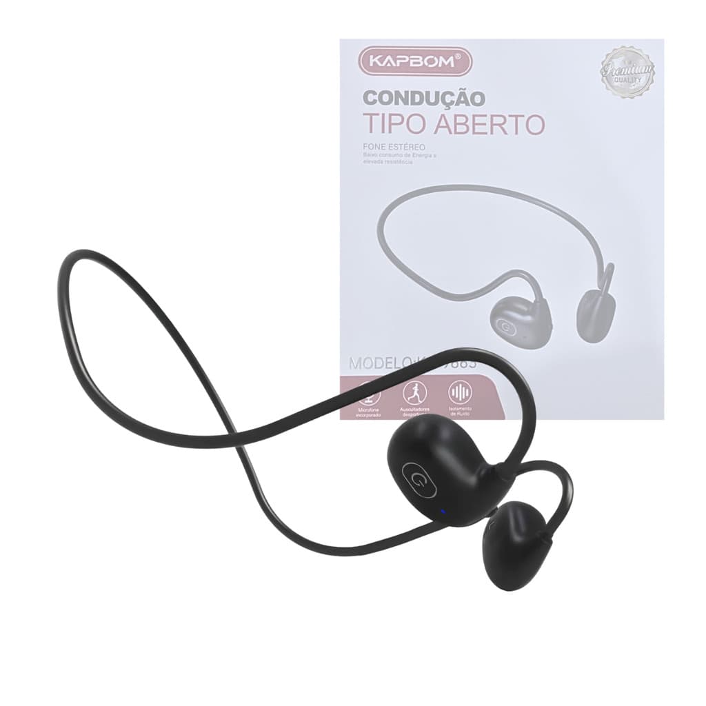 Fone de Ouvido Bluetooth de Condução Indução Óssea Kapbom KA-9663