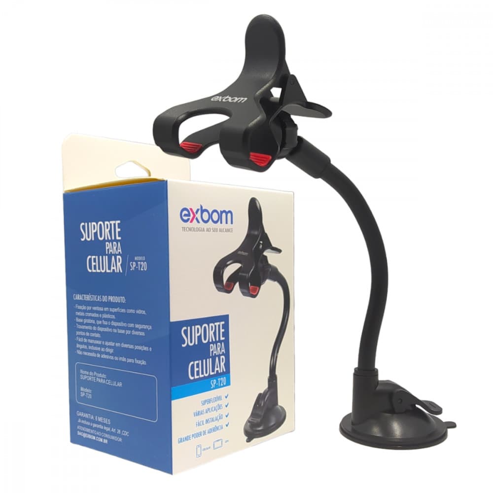 Suporte Articulado com Ventosa – Celular Exbom SP-20