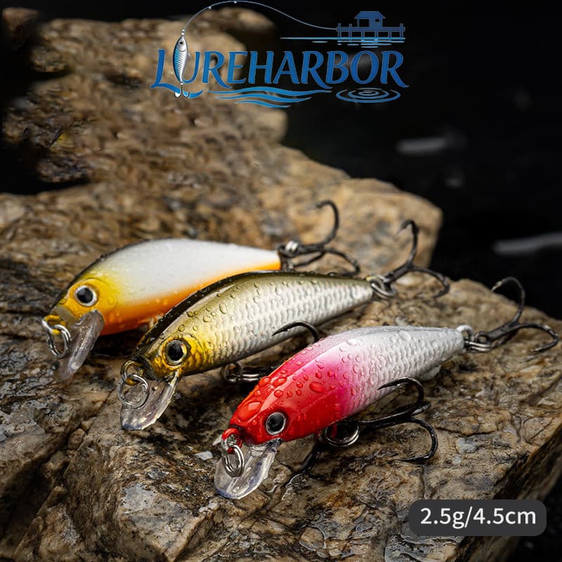 LUREHARBOR Micro-Object Tremendo Minnow Japonês Cinco Olhos Submerso Minnow Simulação de Fundição Longa Isca Artificial