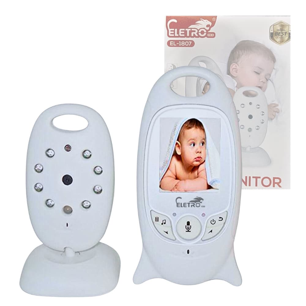 Babá Eletrônica Vídeo Colorido Monitor Portátil Visão Noturna Sem Wi-Fi Eletromex Original EL-1807