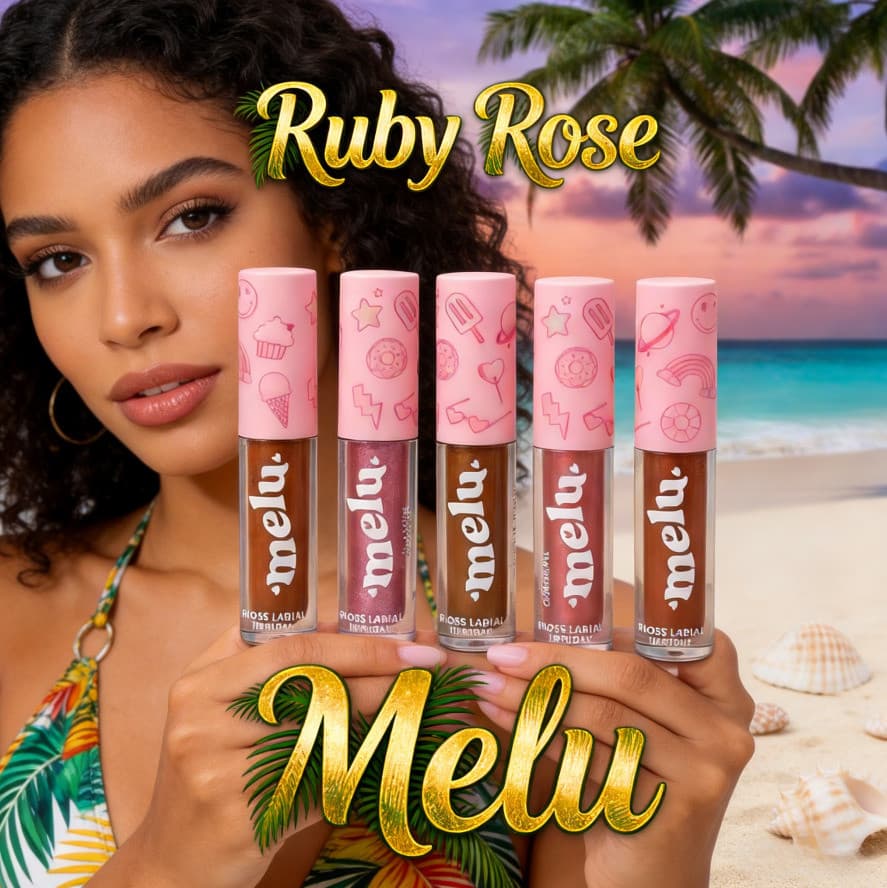 Best Lip Gloss Melu By Ruby Rose - Com Brilho- Lápis Contorno Labial Love Rain Em stock Envio imediato