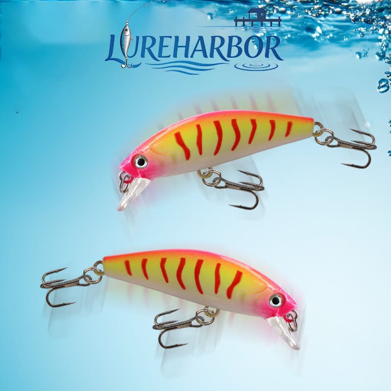 LUREHARBOR japonês cinco olhos luminoso minnow falso isca conjunto isca de pesca 6.5g Ultra-longo tiro submerso minnow i