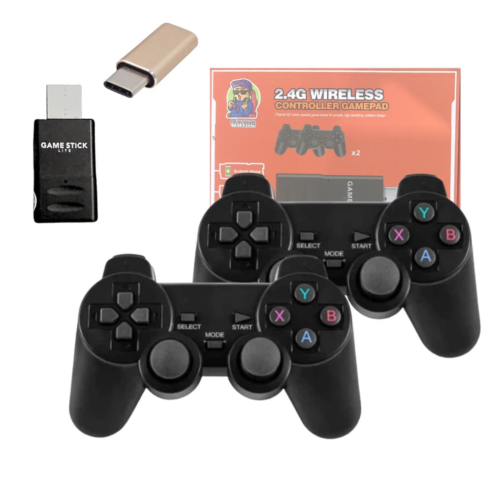 GAME STICK Retrô 02 Controles Conexão USB e Adaptador TIPO-C T&Z S-10