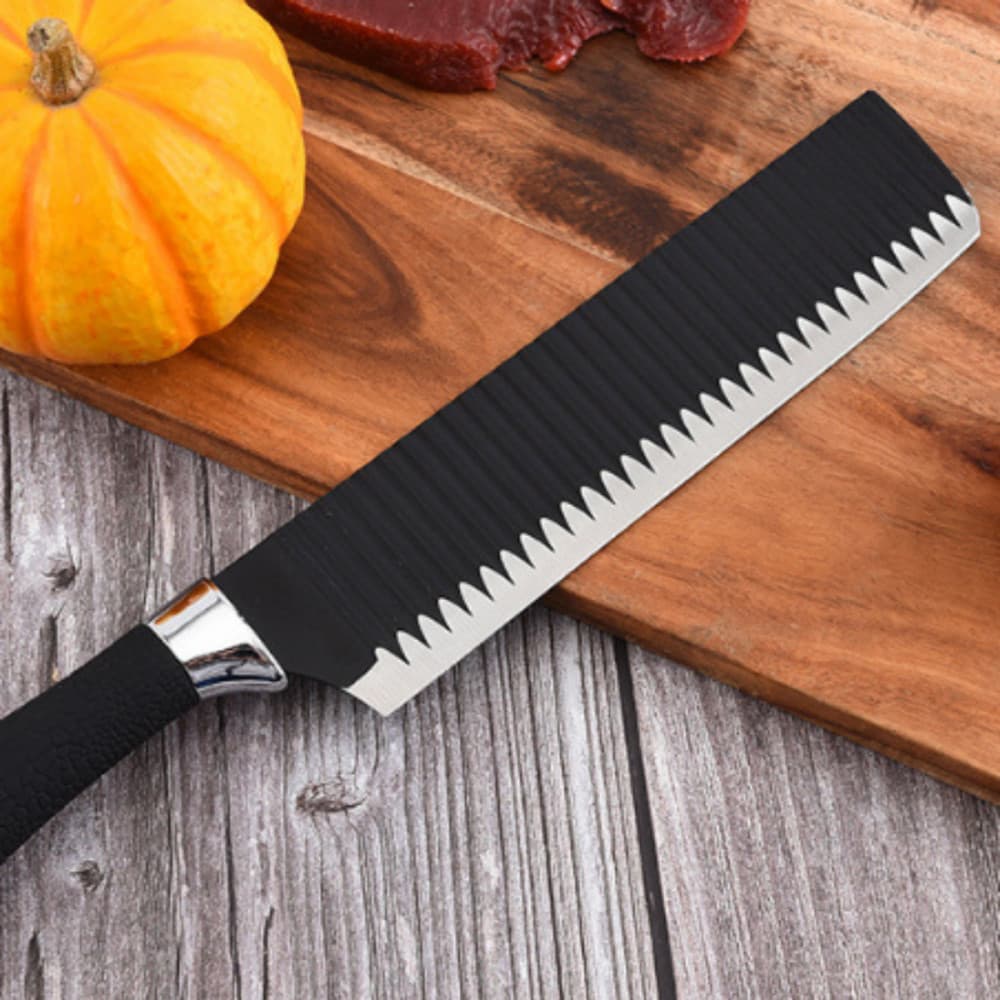 Conjunto 6 peças: facas inox, descascador e tesoura
