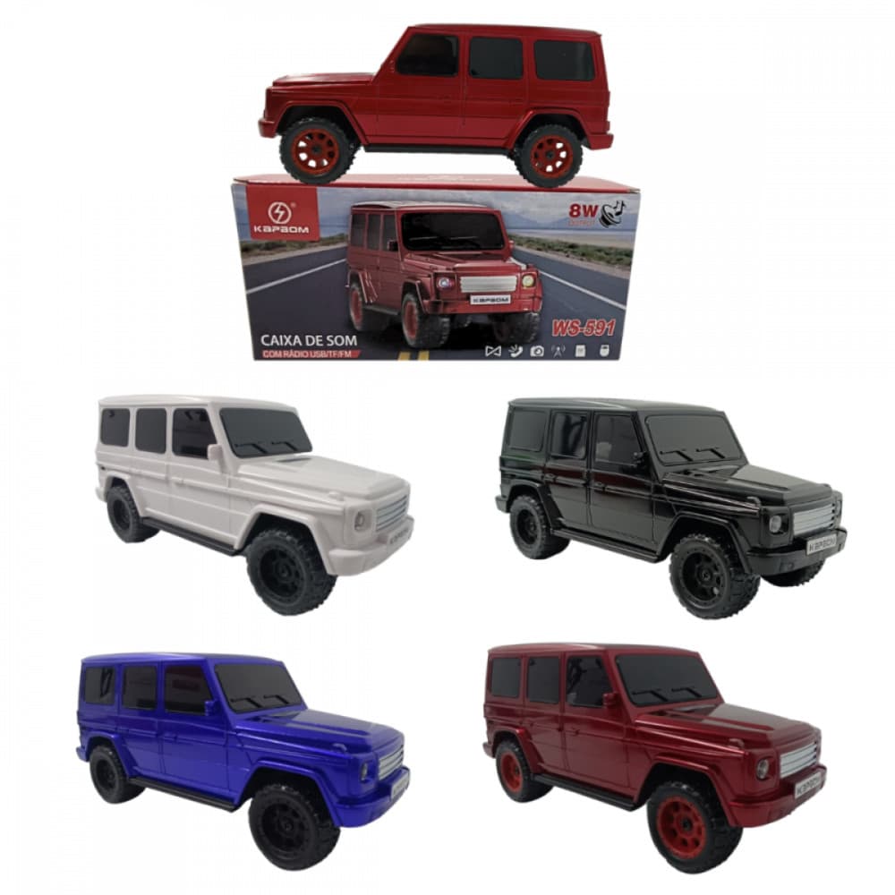 Caixa de Som Bluetooth Formato de JEEP Kapbom WS-591 (***DISPONÍVEL 14 PRETO, 4 AZUL E 2 VERMELHO)