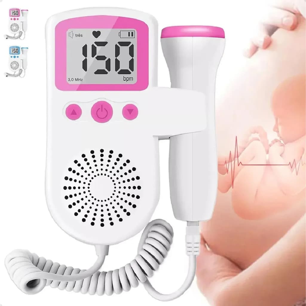 Fetal Doppler Portátil Ouça Batimentos Cardíacos do Bebê em Casa