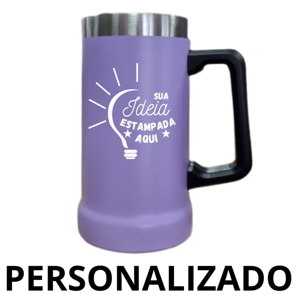 Gibela Shop Personalizado - Caneca Térmica Inox De Cerveja (709ml) - Lilás