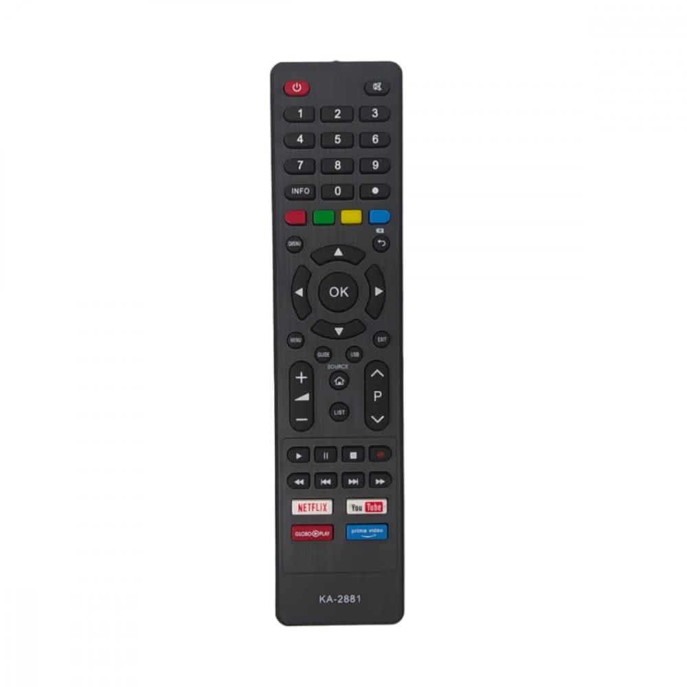 Controle Remoto Compatível Smart TV Philco 4K Tecla Netflix, Globoplay, Youtube, Prime Vídeo KA-2881