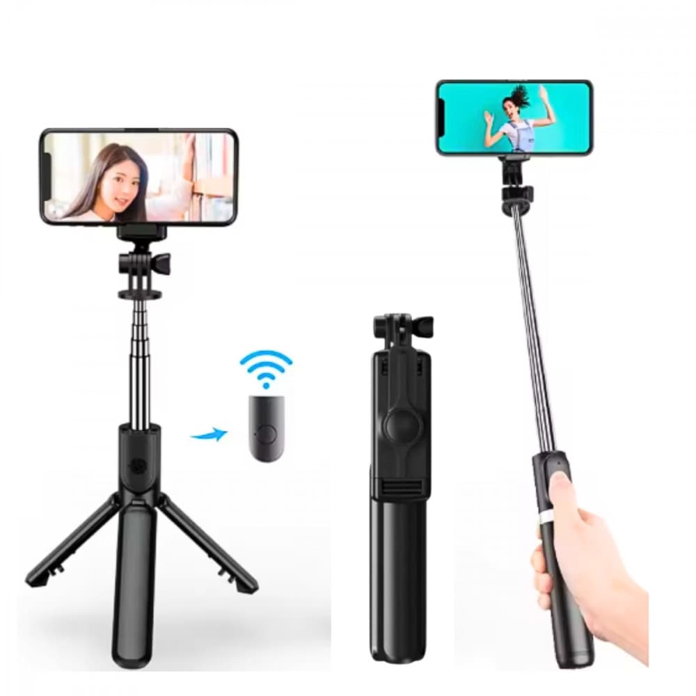 Bastão de Selfie para Celular com Tripé e Controle Disparador Bluetooth ZB-011