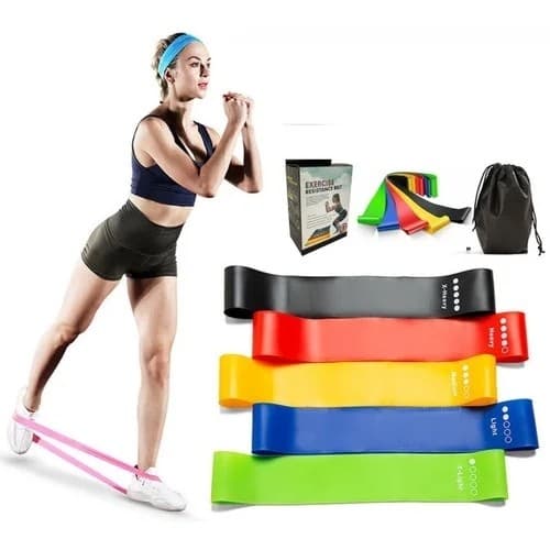 Kit 5 Faixas Elásticas Thera Band Com 5 Níveis Fisioterapia