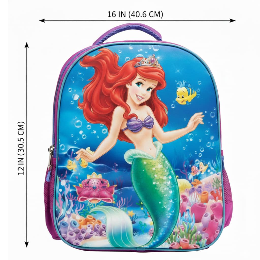 Mochila Infantil Princesa Sereia| Mochila Escolar Feminina para Meninas Colorida Leve