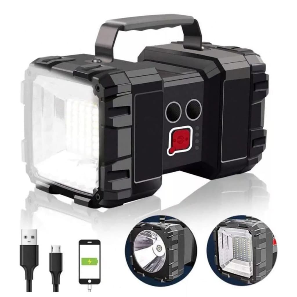 W844 - LANTERNA Holofote Dupla Recarregável Potência e Praticidade Power Bank Bivolt
