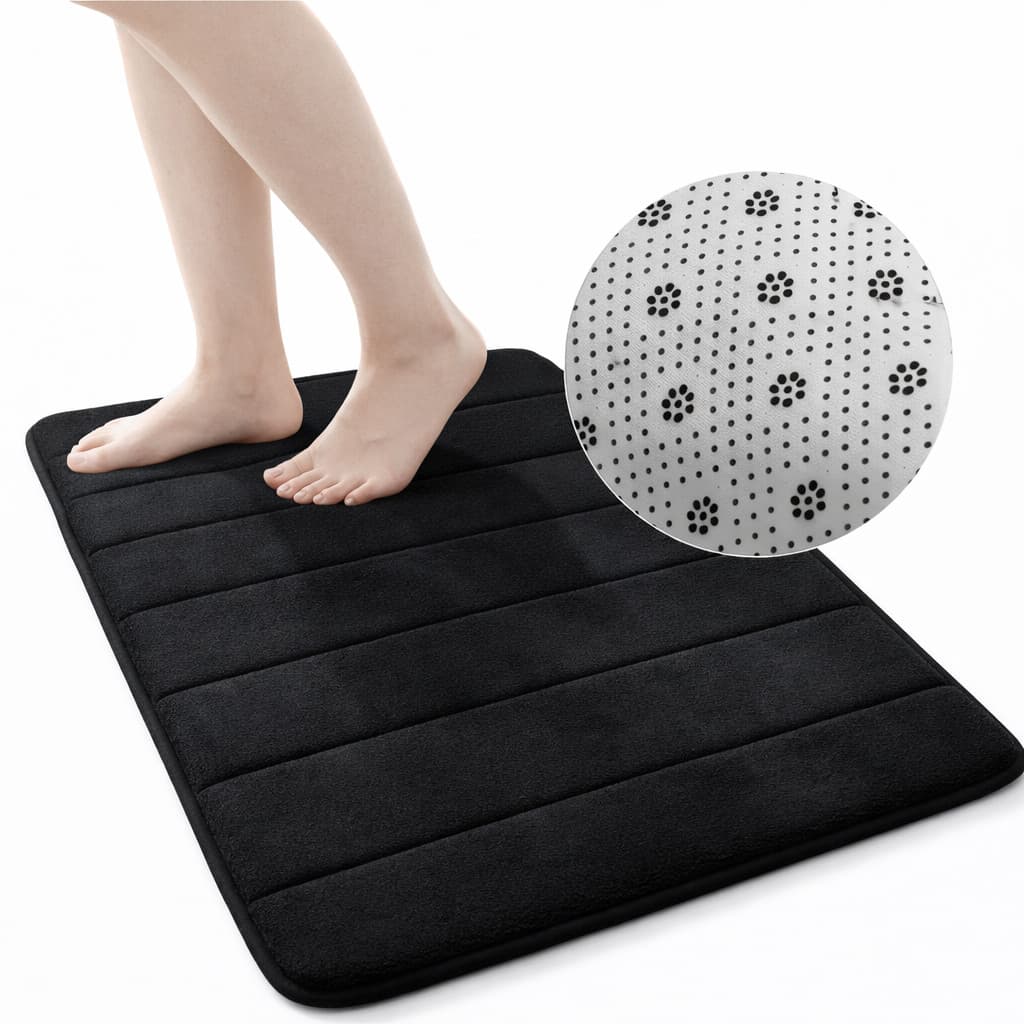Tapete para Banheiro Antiderrapante Super Soft -  Preto (40X60cm)