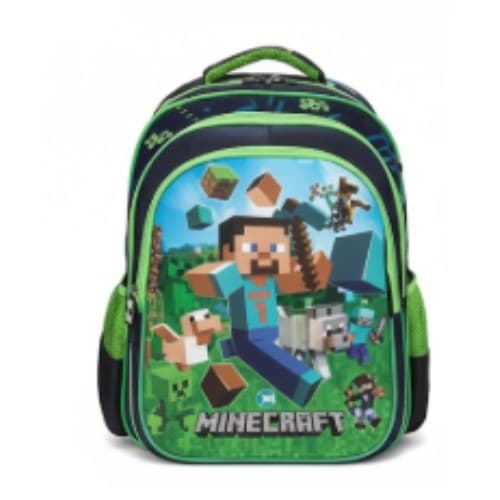 Mochila 3D Minecraft Kids - Resistente 16" Escolar