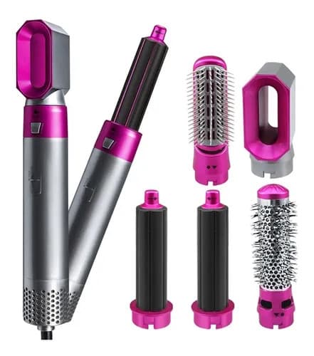 Escova Secadora 5 em 1 Multifuncional Profissional Modeladora Alisadora Com 5 Acessórios Anti Frizz