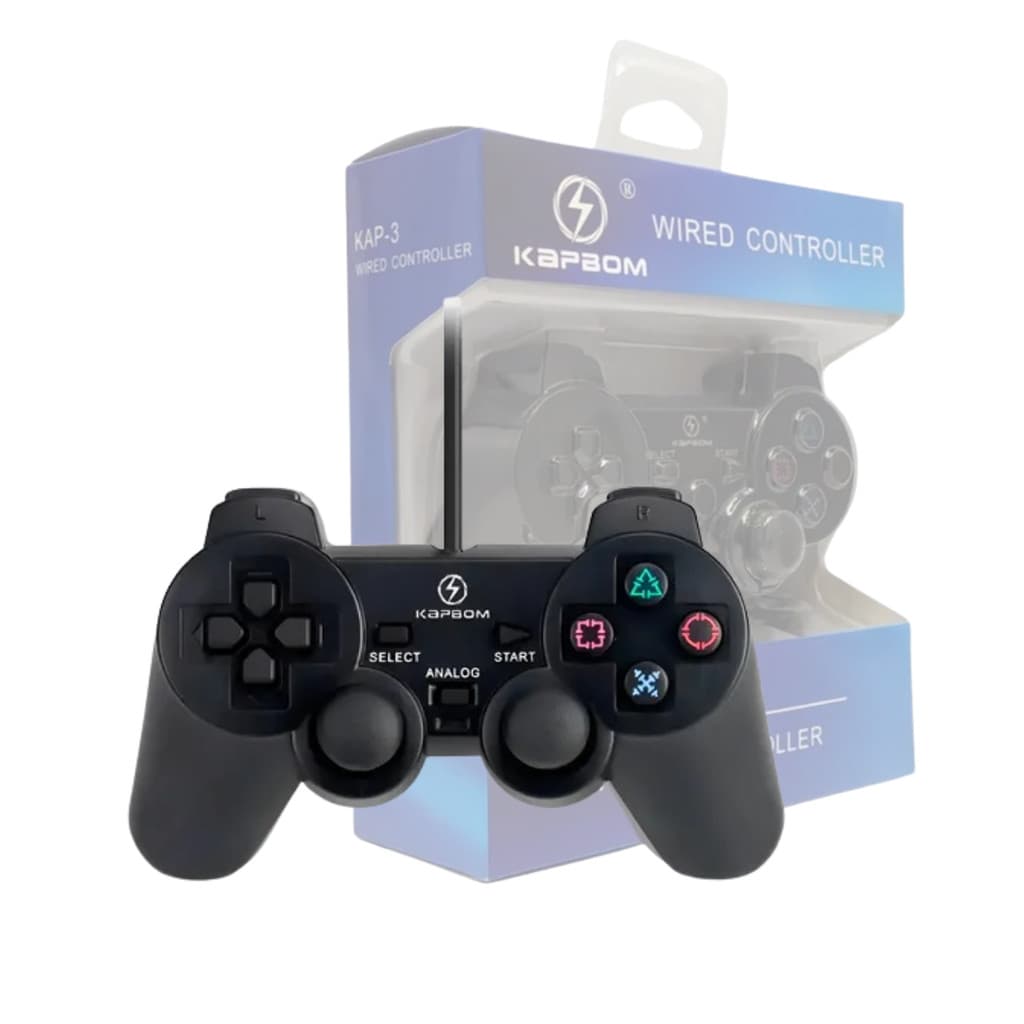 Controle Gamer PS3 - COM FIO - Wired PC Computador Kapbom KAP-3