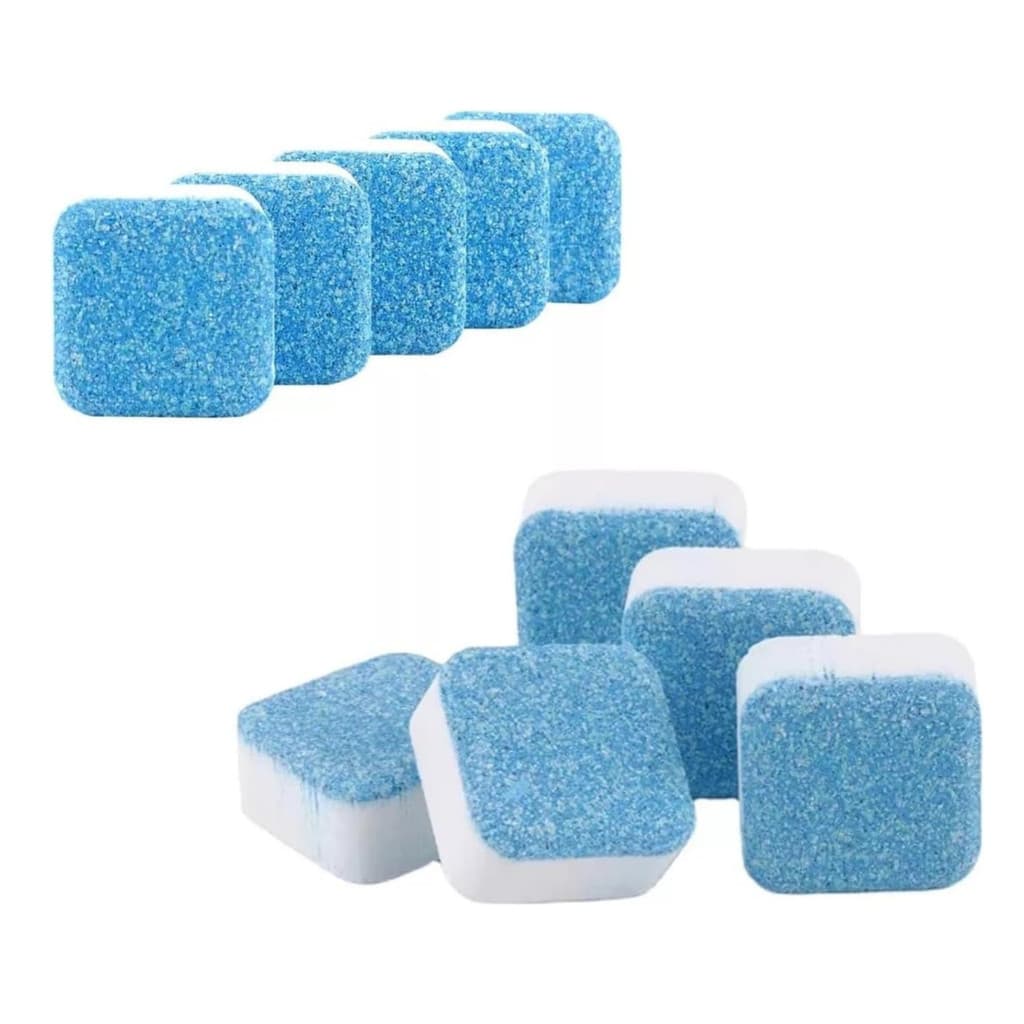 Pastilha Limpeza Máquina de Lavar 10un Antibacteriana Efervescente Remove Odores Resíduos Lavadora