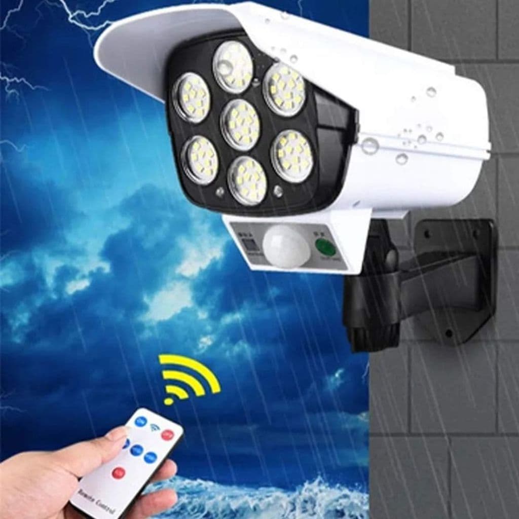 Luminária Câmera com painel Solar com Câmera Falsa e Sensor de Movimento.