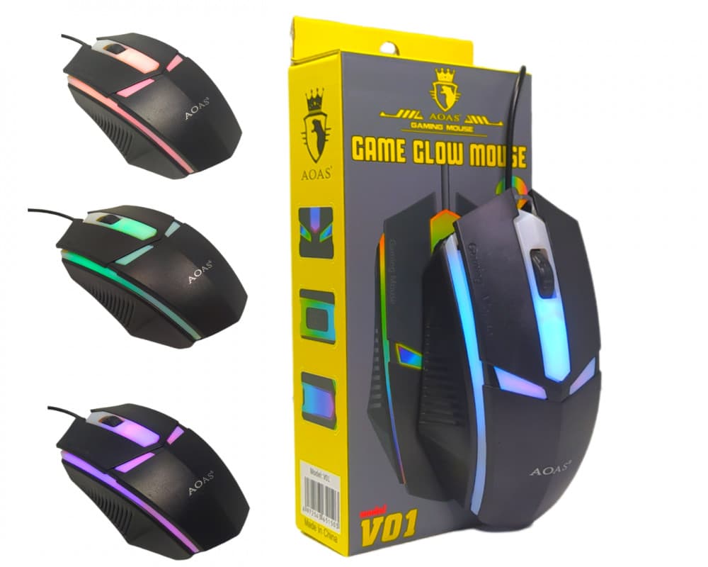 Mouse Gamer Glow RGB USB LED OAS-V01