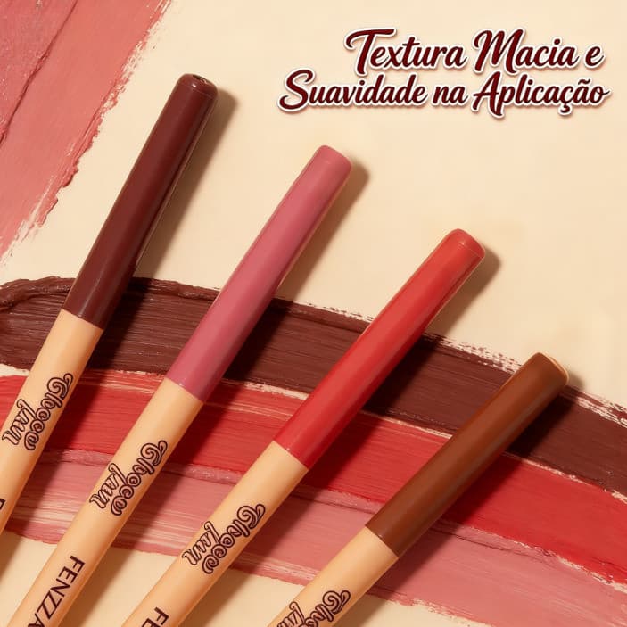 🎊 Fenzza Choco Fun Lápis de Contorno Labial  - Textura Macia e Suavidade na Aplicação 🎊