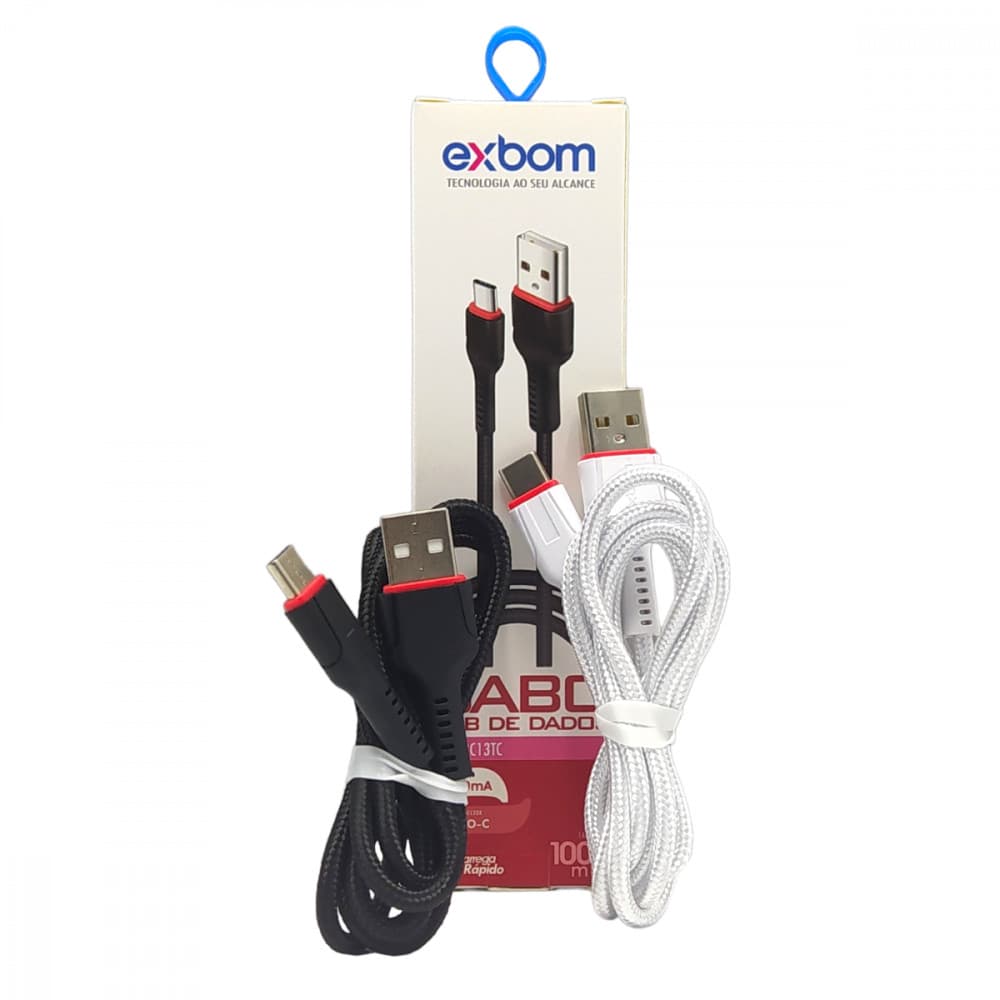 Cabo de dados TURBO TIPO-C 2.4A 1 metro Exbom CBX-U2C13TC