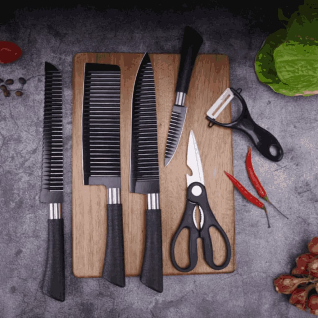 Jogo Facas Kit 6 Facas Cozinha Profissional Premium orte Afiado DAço Inox Curável Conforto e Precisão Chef 2026