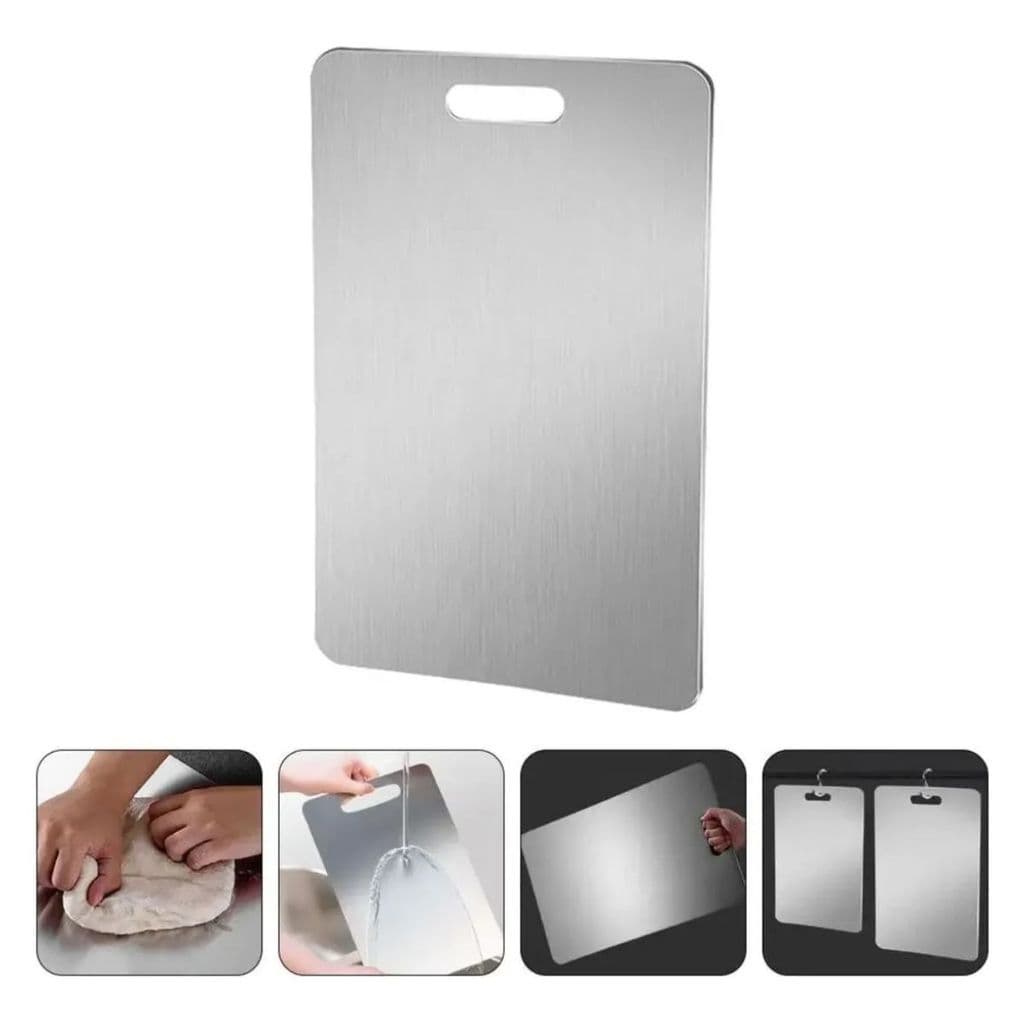 Tabua Corte aço inox Para Cozinha Taboa Churrasco Carne 29 X 20 Lisa