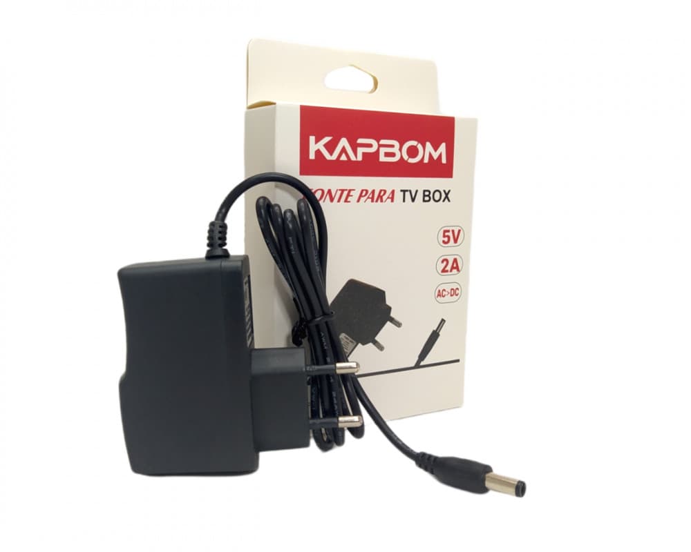 Fonte 5V 2A Kapbom KAP-1181 – Energia Ideal p/ TV Box