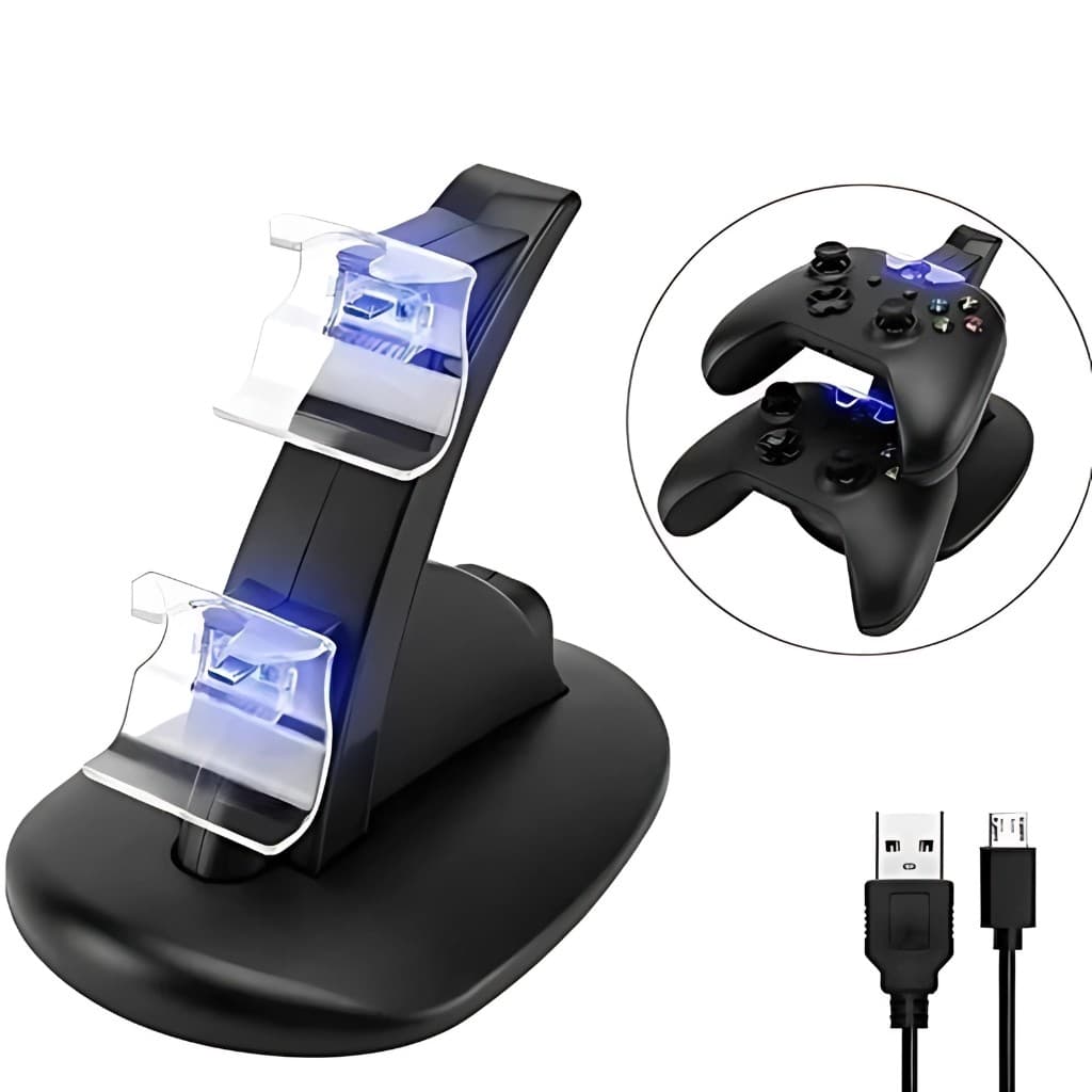 Carregador 2 Controles Xbox One S X Suporte Torre Duplo