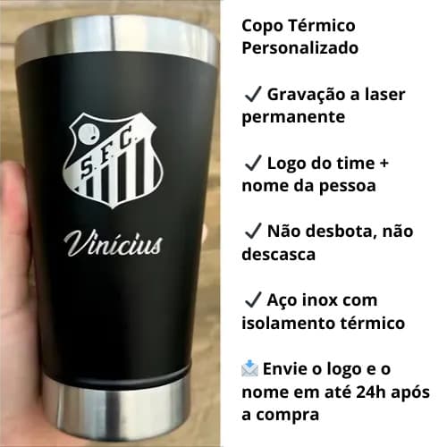 Copo Térmico Personalizado 470ml - Seu Nome e Time!