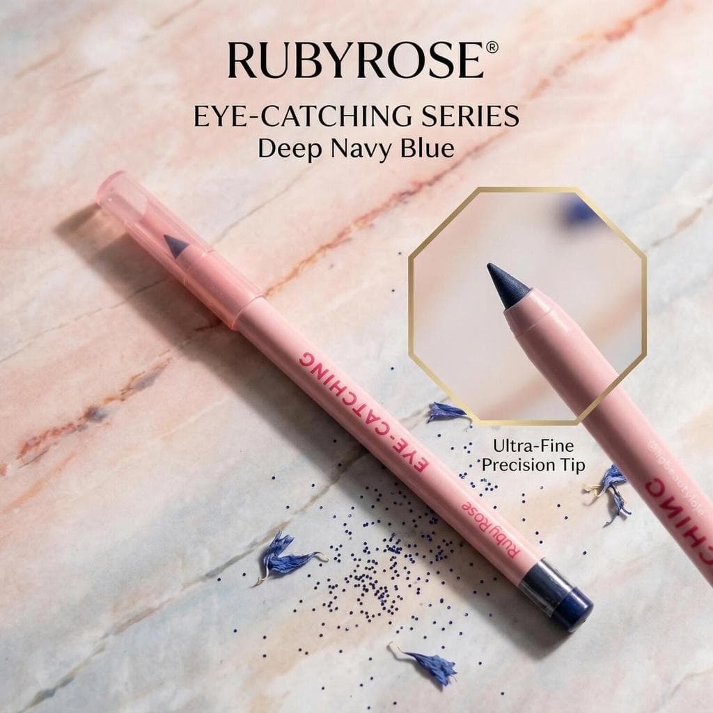 Lápis para Olhos Preto - Traço Fino e Aplicação Controlada Ruby Rose HB-E2400