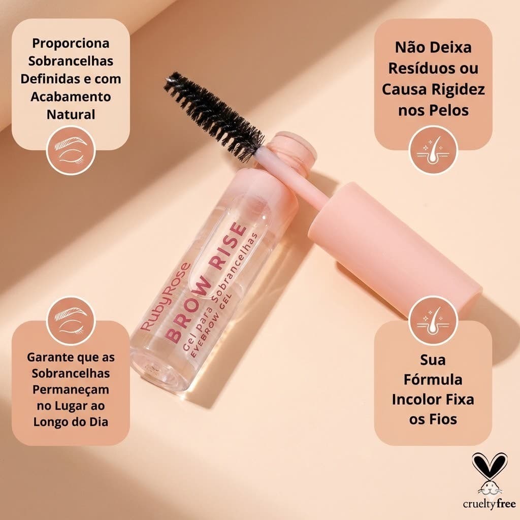Brow Rise Gel Para Sobrancelhas By Ruby Rose Linha Rosa HB-E2503