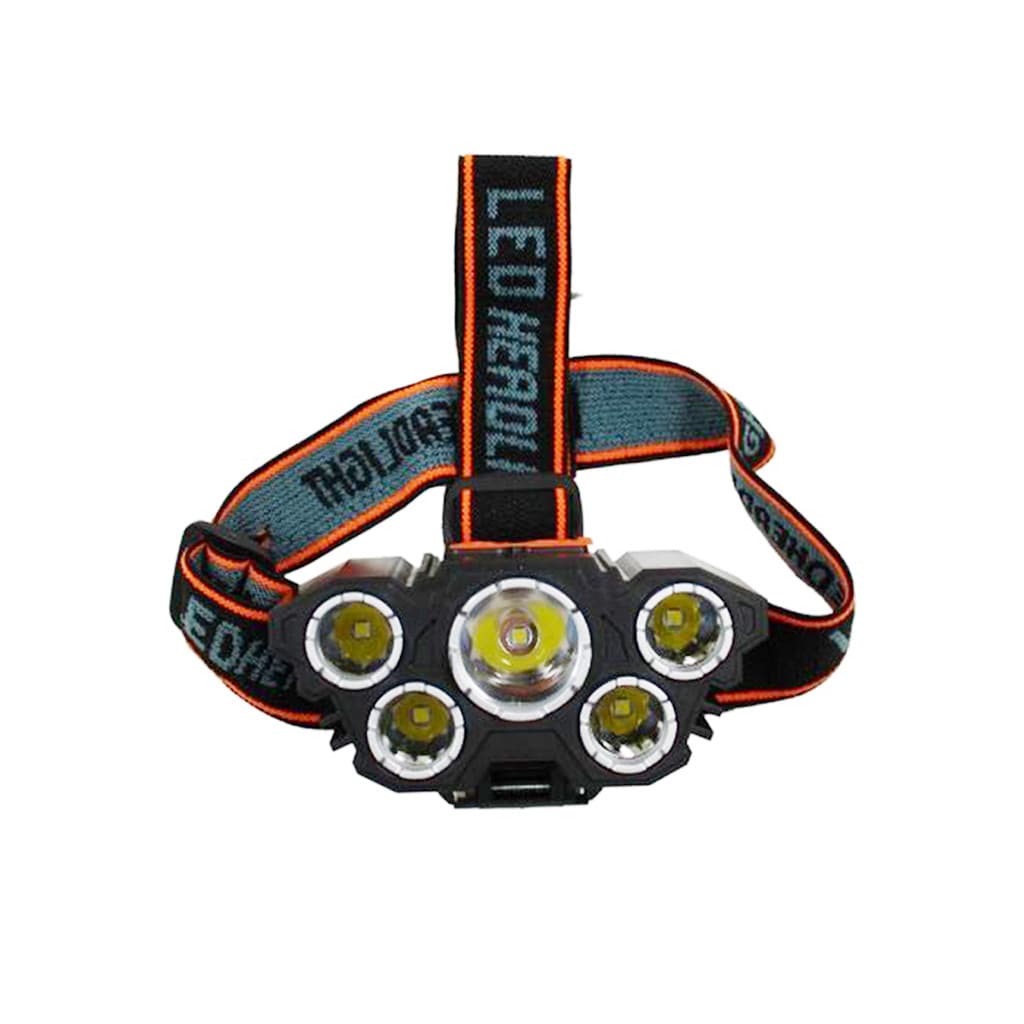 Lanterna De Cabeça 5 Led USB Recarregavel De Longo Alcance