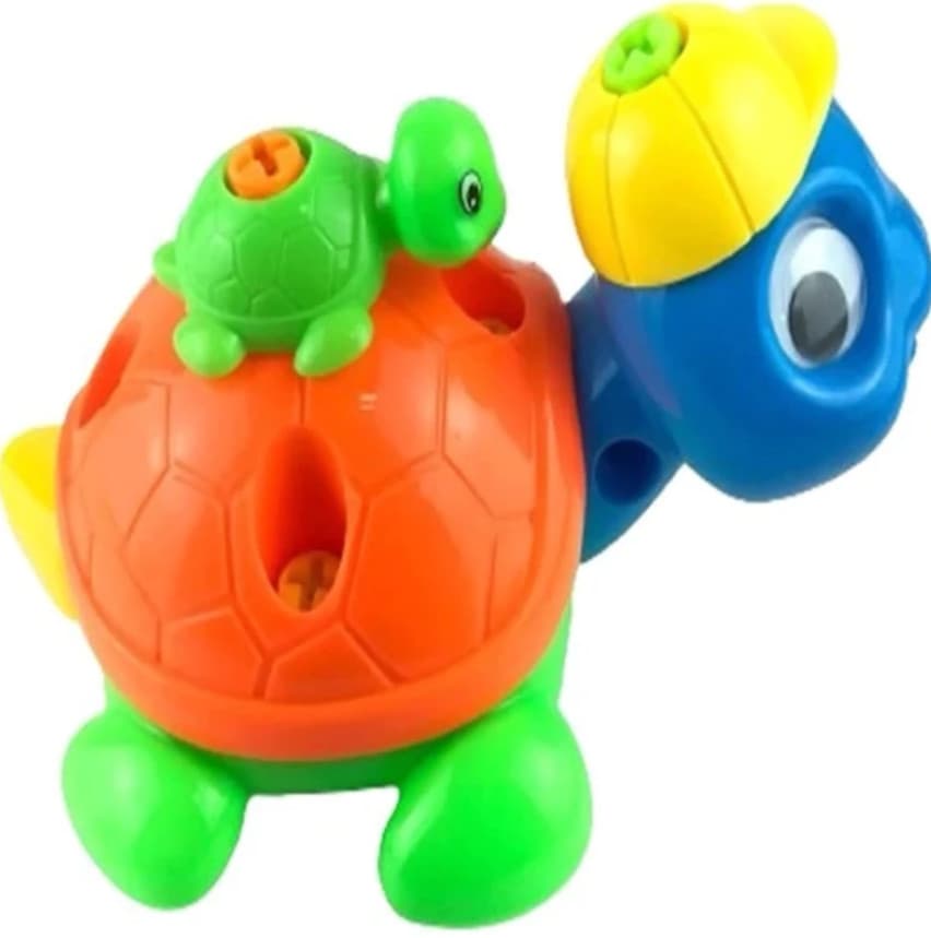Tartaruga Didática Plástico Brinquedo Desmonta Colorido
